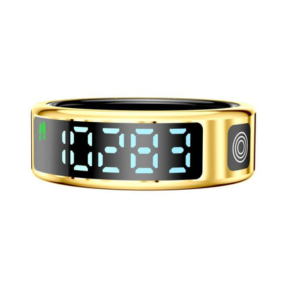SR08 SIZE 8 Smart Ring, Support Hand Gestures Control / Health Monitoring / Multiple Sports Modes(Gold) by bashfashion