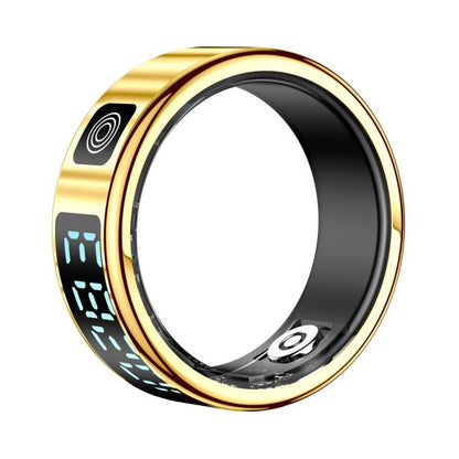 SR08 SIZE 8 Smart Ring, Support Hand Gestures Control / Health Monitoring / Multiple Sports Modes(Gold) by bashfashion