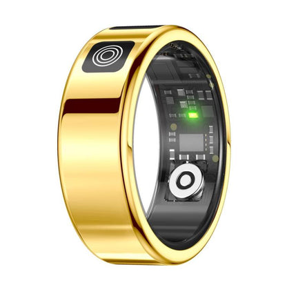 SR08 SIZE 8 Smart Ring, Support Hand Gestures Control / Health Monitoring / Multiple Sports Modes(Gold) by bashfashion