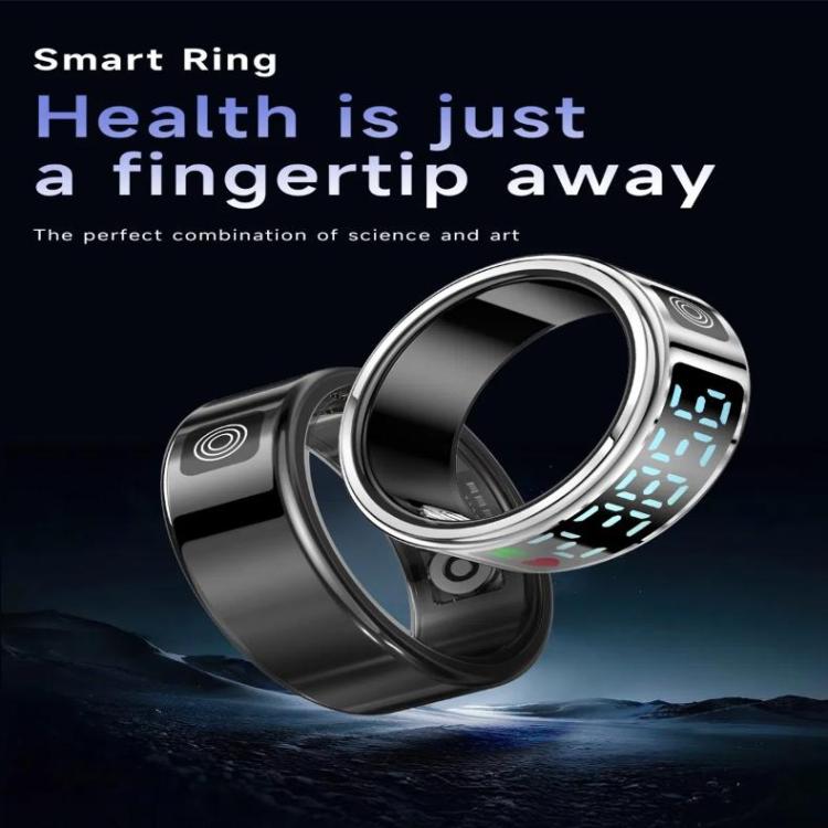 SR08 SIZE 8 Smart Ring, Support Hand Gestures Control / Health Monitoring / Multiple Sports Modes(Silver) by bashfashion