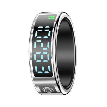 SR08 SIZE 9 Smart Ring, Support Hand Gestures Control / Health Monitoring / Multiple Sports Modes(Silver) by bashfashion