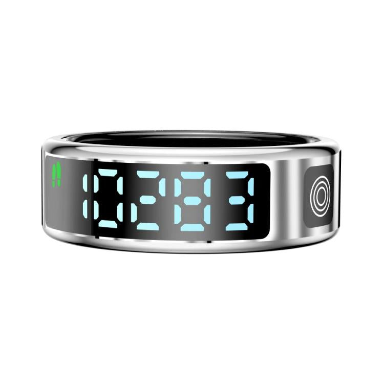 SR08 SIZE 9 Smart Ring, Support Hand Gestures Control / Health Monitoring / Multiple Sports Modes(Silver) by bashfashion