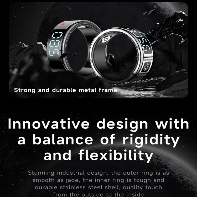 SR08 SIZE 9 Smart Ring, Support Hand Gestures Control / Health Monitoring / Multiple Sports Modes(Gold) by bashfashion