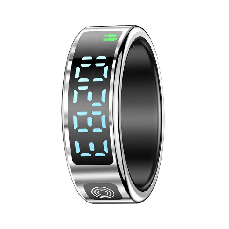 SR08 SIZE 12 Smart Ring, Support Hand Gestures Control / Health Monitoring / Multiple Sports Modes(Silver) by bashfashion