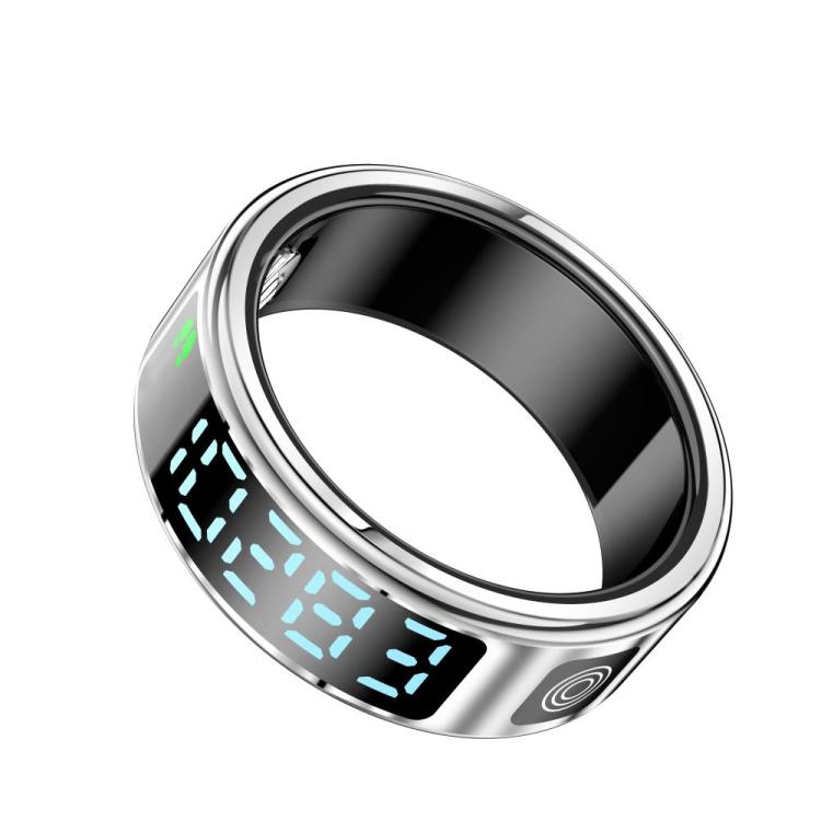 SR08 SIZE 12 Smart Ring, Support Hand Gestures Control / Health Monitoring / Multiple Sports Modes(Silver) by bashfashion