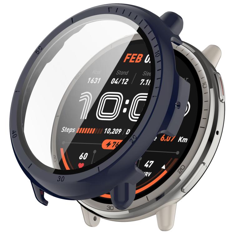 For Amazfit Active 2 A2437 Tempered Film Integrated PC Watch Protective Case(Ink Blue) by bashfashion