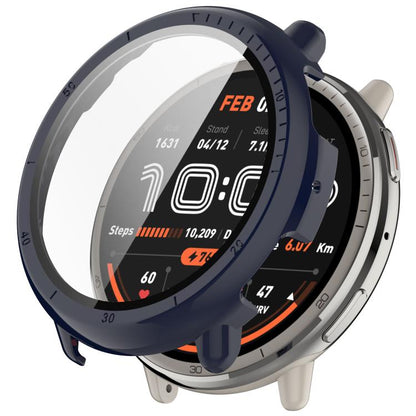 For Amazfit Active 2 A2437 Tempered Film Integrated PC Watch Protective Case(Ink Blue) by bashfashion