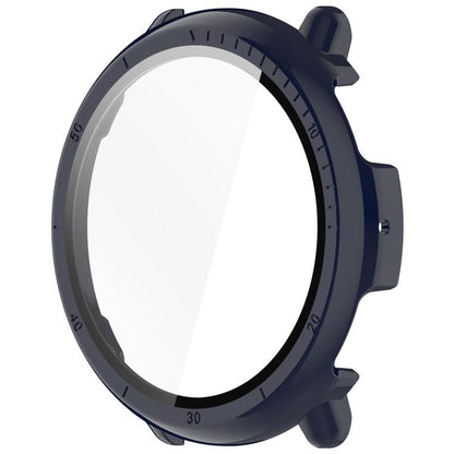 For Amazfit Active 2 A2437 Tempered Film Integrated PC Watch Protective Case(Ink Blue) by bashfashion