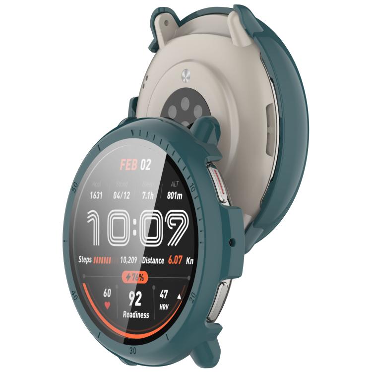 For Amazfit Active 2 A2437 Tempered Film Integrated PC Watch Protective Case(Pine Green) by bashfashion