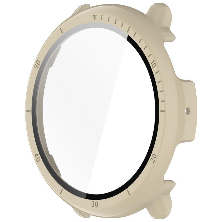 For Amazfit Active 2 A2437 Tempered Film Integrated PC Watch Protective Case(Ivory White) by bashfashion