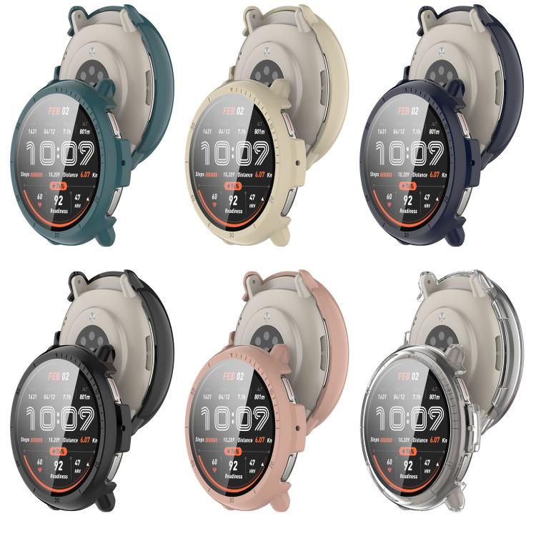 For Amazfit Active 2 A2437 Tempered Film Integrated PC Watch Protective Case(Ink Blue) by bashfashion