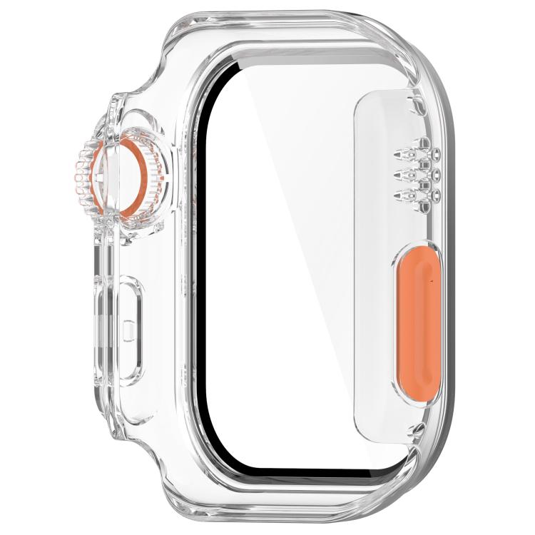 For Apple Watch Series 11 / 10 42mm Change to Ultra 49mm Tempered Film Integrated PC Button Watch Case(Transparent Color) by bashfashion