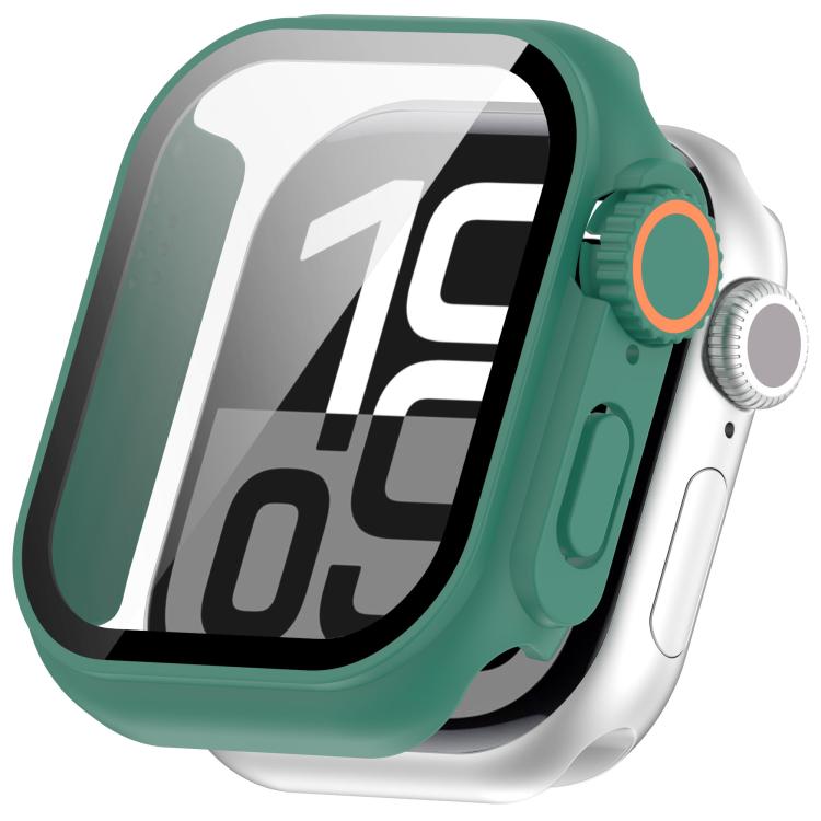 For Apple Watch Series 11 / 10 46mm Change to Ultra 49mm Tempered Film Integrated PC Button Watch Case(Green) by bashfashion