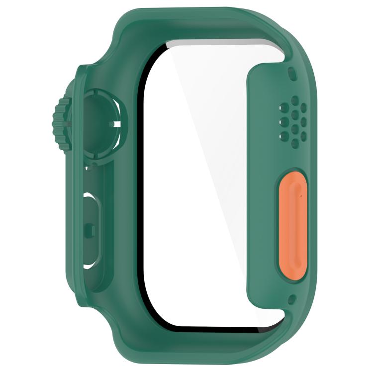 For Apple Watch Series 11 / 10 46mm Change to Ultra 49mm Tempered Film Integrated PC Button Watch Case(Green) by bashfashion