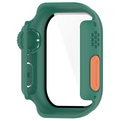 For Apple Watch Series 11 / 10 46mm Change to Ultra 49mm Tempered Film Integrated PC Button Watch Case(Green) by bashfashion