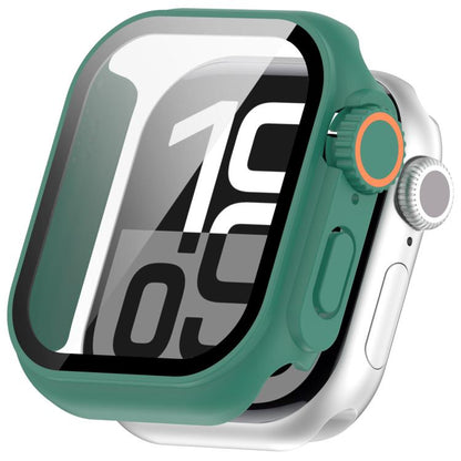For Apple Watch Series 9 / 8 / 7 45mm Change to Ultra 49mm Tempered Film Integrated PC Button Watch Case(Green) by bashfashion