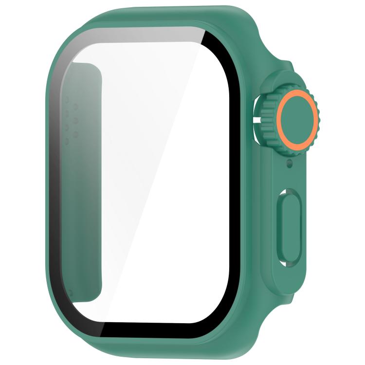 For Apple Watch Series 6 / 5 / 4 & SE 44mm Change to Ultra 49mm Tempered Film Integrated PC Button Watch Case(Green) by bashfashion