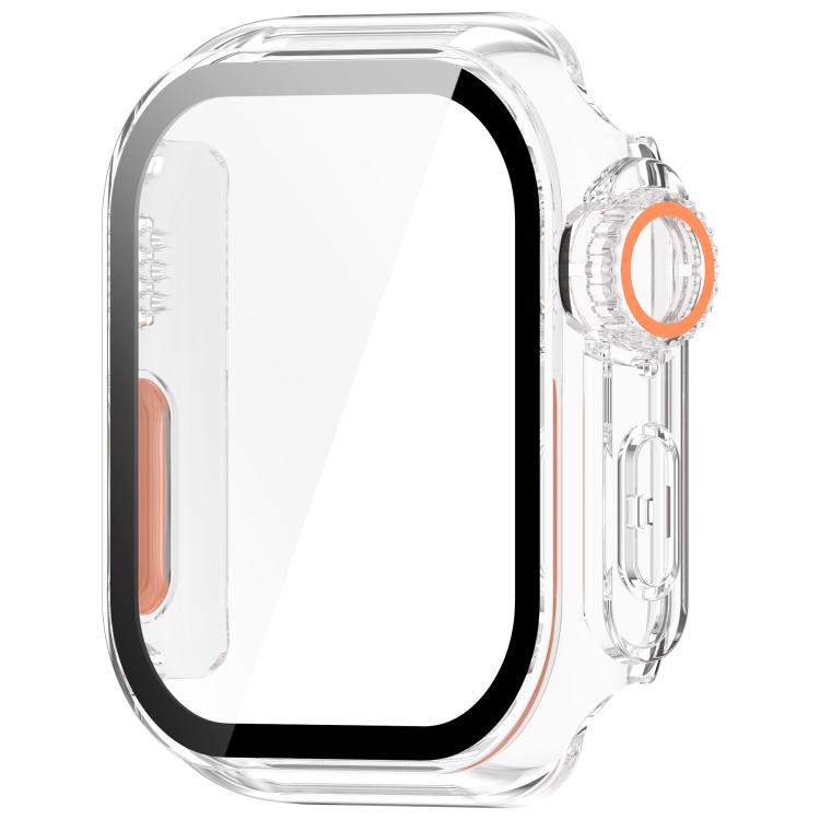 For Apple Watch Series 9 / 8 / 7 41mm Change to Ultra 49mm Tempered Film Integrated PC Button Watch Case(Transparent Color) by bashfashion