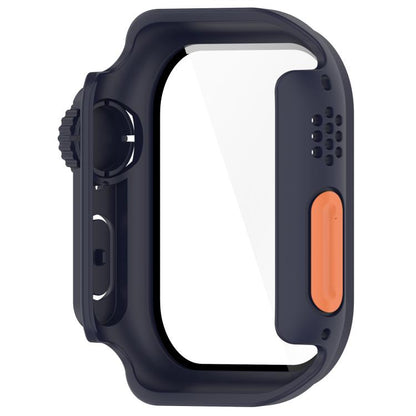 For Apple Watch Series 9 / 8 / 7 41mm Change to Ultra 49mm Tempered Film Integrated PC Button Watch Case(Midnight Blue) by bashfashion