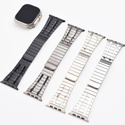 For Apple Watch 46mm / 49mm / 45mm / 44mm One Bead Magnetic Milan Stainless Steel Watch Band(Titanium Color) by bashfashion
