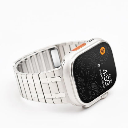 For Apple Watch 46mm / 49mm / 45mm / 44mm One Bead Magnetic Milan Stainless Steel Watch Band(Black) by bashfashion