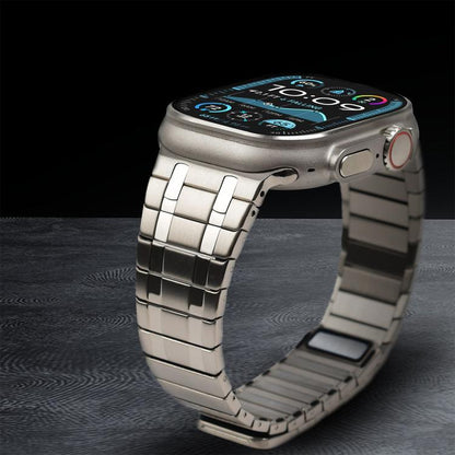 For Apple Watch 46mm / 49mm / 45mm / 44mm One Bead Magnetic Milan Stainless Steel Watch Band(Silver) by bashfashion