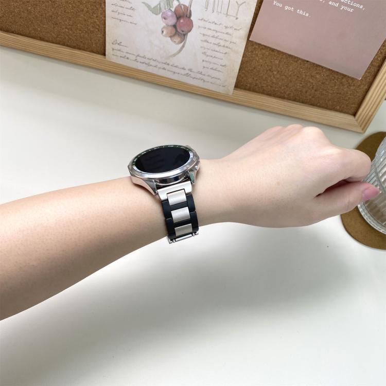 22mm Folding Magnetic Buckle Stainless Steel Rubber Watch Band(Black+Starlight) by bashfashion