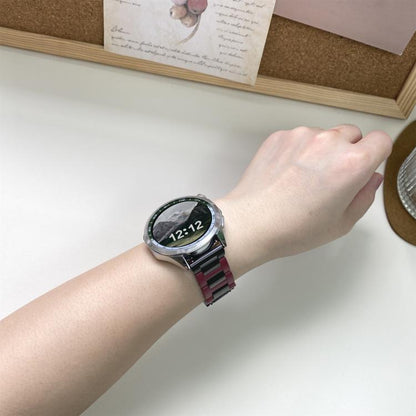 22mm Folding Magnetic Buckle Stainless Steel Rubber Watch Band(Wine Red+Black) by bashfashion