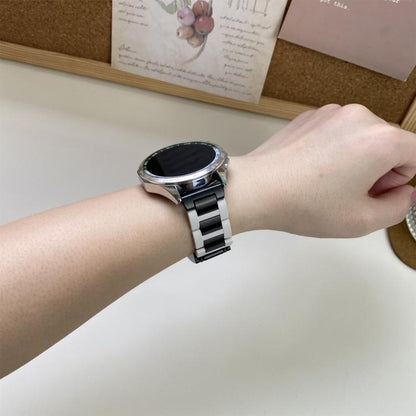 22mm Folding Magnetic Buckle Stainless Steel Rubber Watch Band(White+Black) by bashfashion