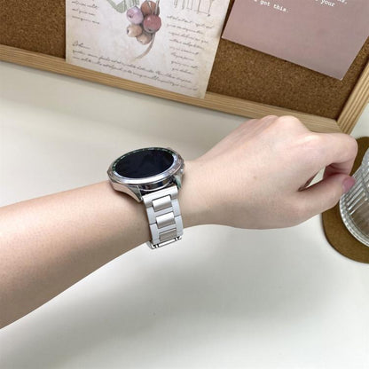 22mm Folding Magnetic Buckle Stainless Steel Rubber Watch Band(White+Starlight) by bashfashion