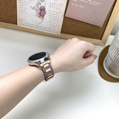 22mm Folding Magnetic Buckle Stainless Steel Rubber Watch Band(Purple+Rose Gold) by bashfashion