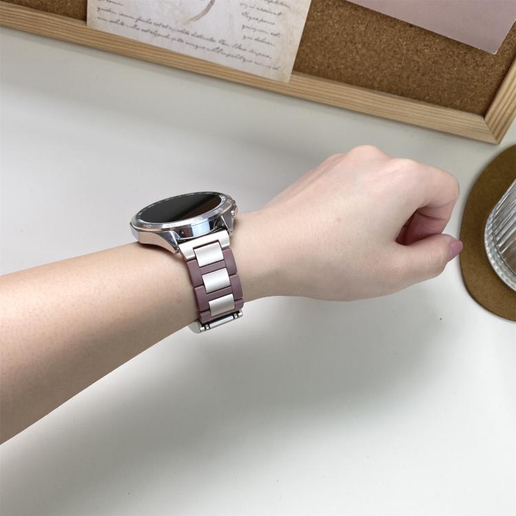 22mm Folding Magnetic Buckle Stainless Steel Rubber Watch Band(Purple+Starlight) by bashfashion