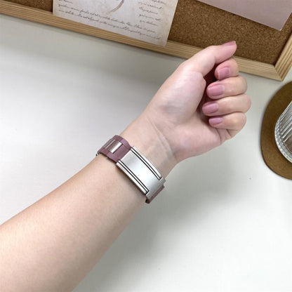 22mm Folding Magnetic Buckle Stainless Steel Rubber Watch Band(Purple+Starlight) by bashfashion