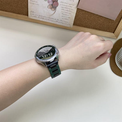 22mm Folding Magnetic Buckle Stainless Steel Rubber Watch Band(Green+Black) by bashfashion