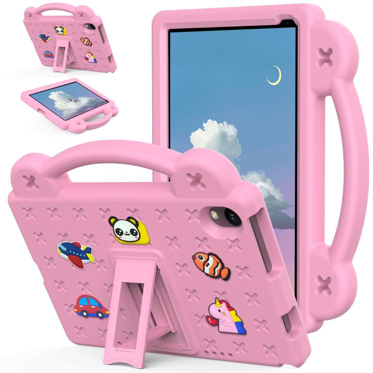 For Urao Jeazans OC101 / C107 Android 2024 Handle Kickstand Children EVA Shockproof Tablet Case(Pink) by bashfashion