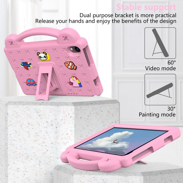 For Urao Jeazans OC101 / C107 Android 2024 Handle Kickstand Children EVA Shockproof Tablet Case(Pink) by bashfashion