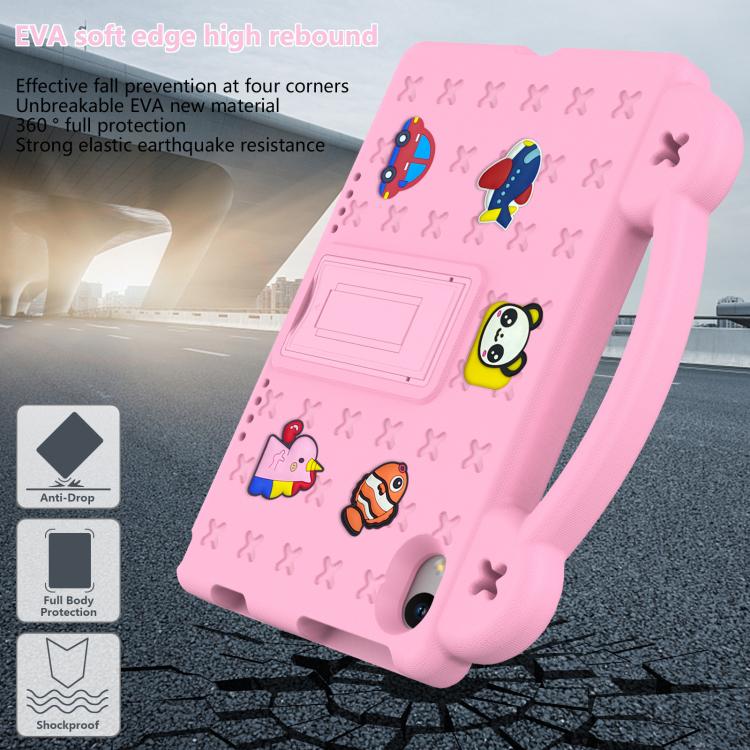 For Urao Jeazans OC101 / C107 Android 2024 Handle Kickstand Children EVA Shockproof Tablet Case(Pink) by bashfashion