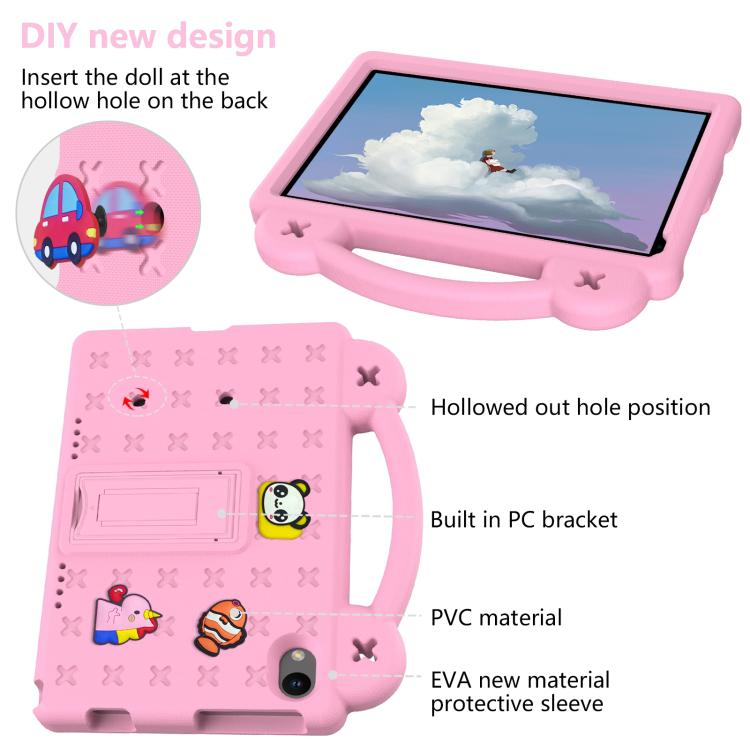 For Urao Jeazans OC101 / C107 Android 2024 Handle Kickstand Children EVA Shockproof Tablet Case(Pink) by bashfashion