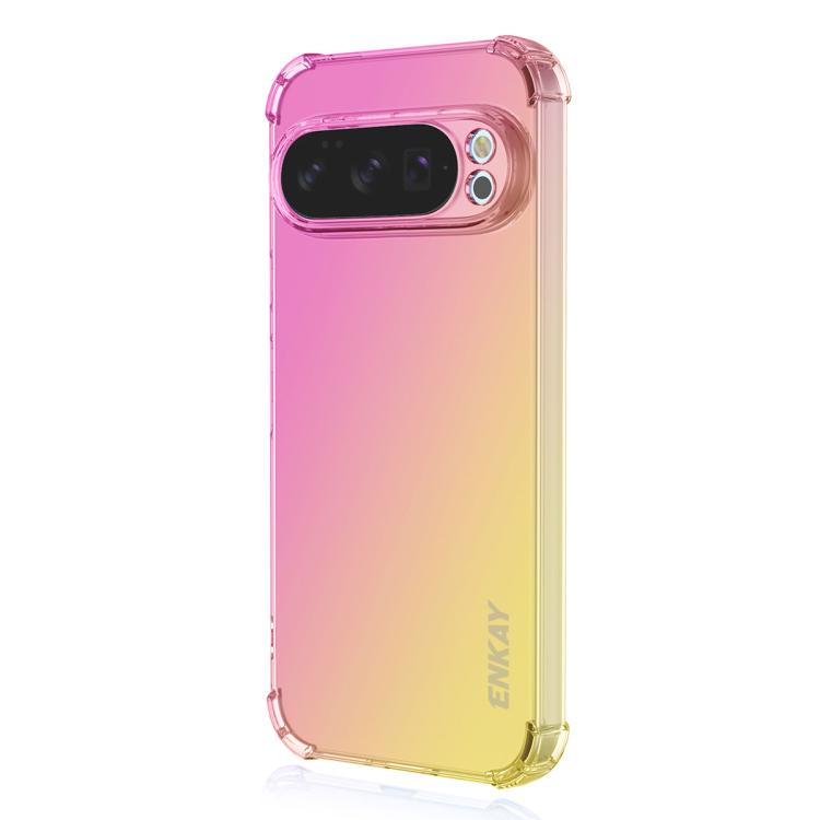 For Google Pixel 10 Pro XL ENKAY Hat-Prince Gradient Airbag TPU Phone Case(Pink Gold) by ENKAY