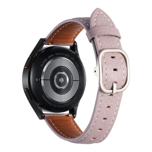 20mm Litchi Texture Square Buckle Genuine Leather Watch Band(Purple) by bashfashion