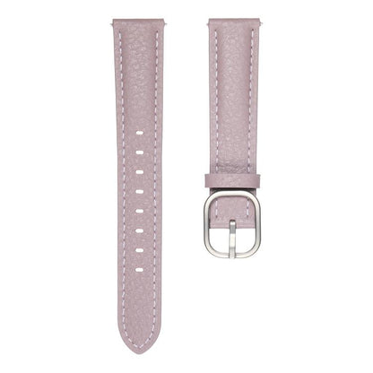 20mm Litchi Texture Square Buckle Genuine Leather Watch Band(Purple) by bashfashion