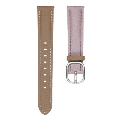 20mm Litchi Texture Square Buckle Genuine Leather Watch Band(Purple+Brown) by bashfashion