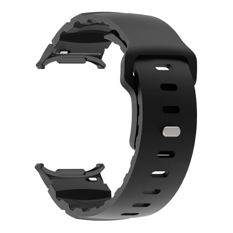 For Samsung Galaxy Watch Ultra 47mm / Ultra 2025 Black Connector Reverse Buckle Fluororubber Watch Band(Black) by bashfashion