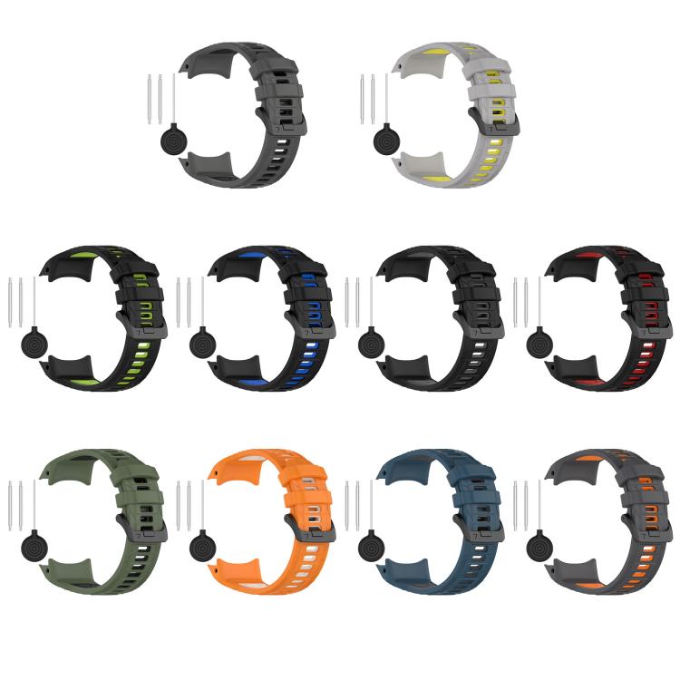 For Garmin Instinct 3 AMOLED / Solar 50mm Two Color Sports Silicone Watch Band(Gray+Black) by bashfashion
