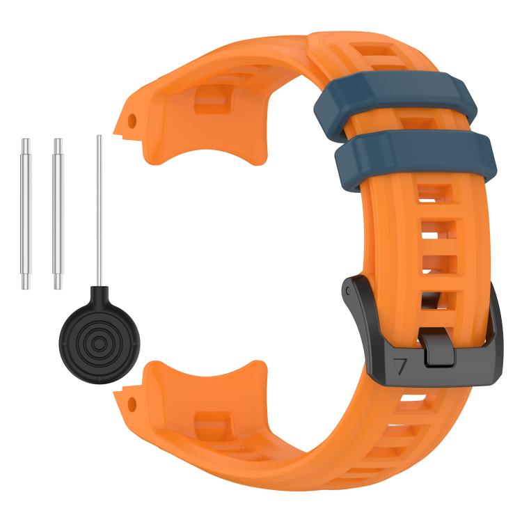 For Garmin Instinct E 45mm Breathable Silicone Watch Band Wristband(Orange+Blue) by bashfashion