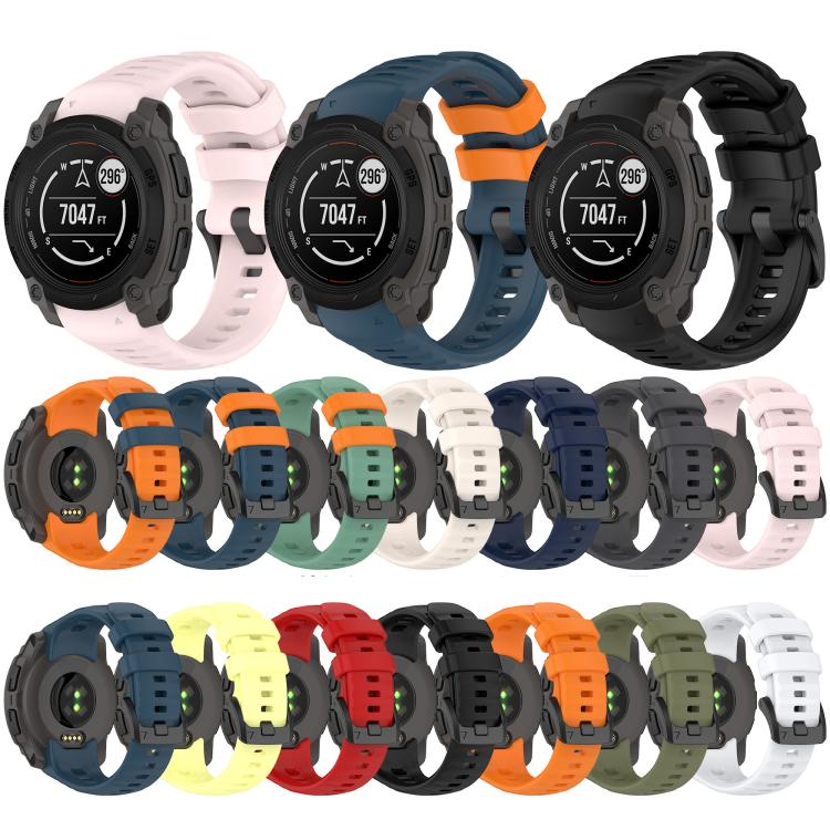 For Garmin Instinct E 45mm Breathable Silicone Watch Band Wristband(Orange+Blue) by bashfashion