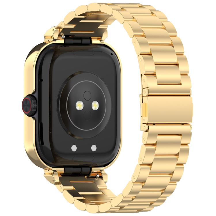 For vivo Watch GT Watch Frame Integrated Three Beads Stainless Steel Watch Band(Gold) by bashfashion