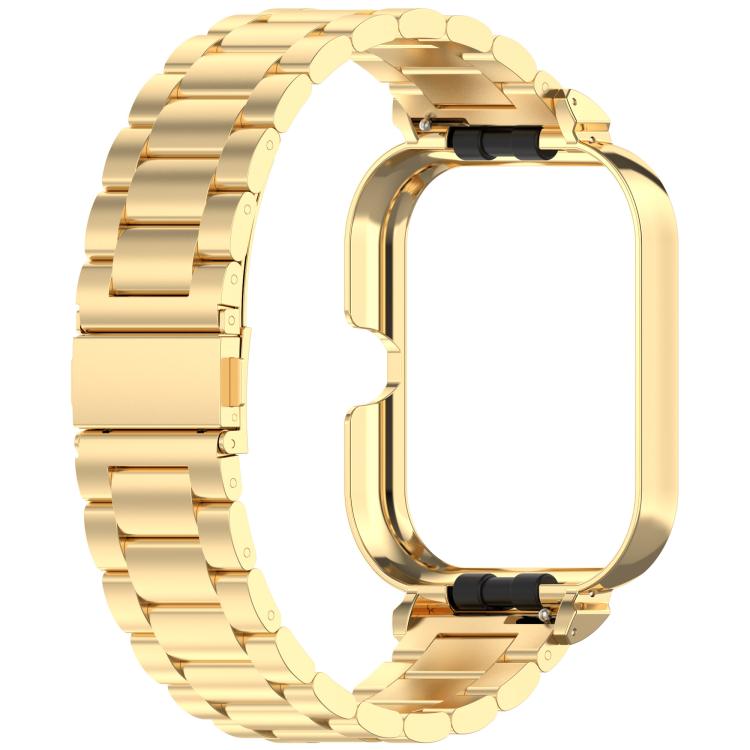 For vivo Watch GT Watch Frame Integrated Three Beads Stainless Steel Watch Band(Gold) by bashfashion