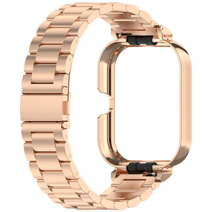 For vivo Watch GT Watch Frame Integrated Three Beads Stainless Steel Watch Band(Rose Gold) by bashfashion