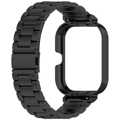 For vivo iQOO Watch GT Watch Frame Integrated Three Beads Stainless Steel Watch Band(Black) by bashfashion